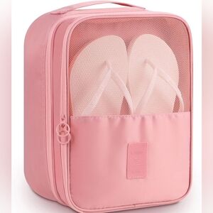 Mossio Pink Shoe Bag Holds 3 Pair of Shoes for Travel and Daily Use Storage